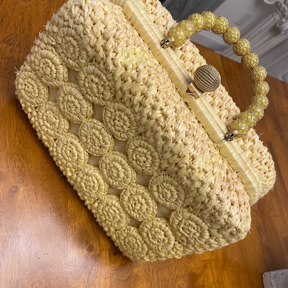 Elegant Beige Woven Handbag